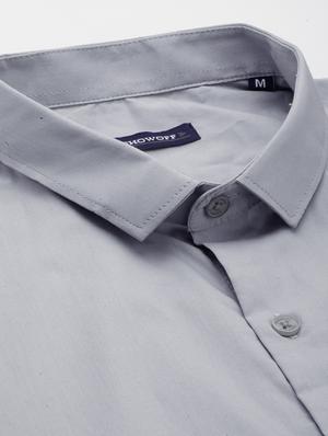 grey solid casual shirt - 18636868 - Standard Image - 6