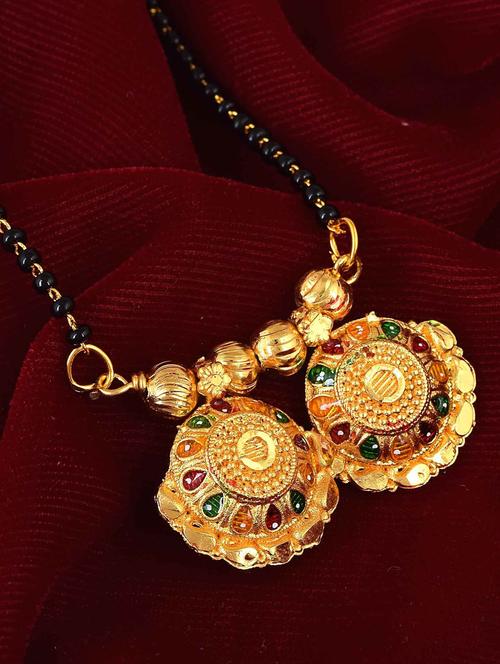gold and black metal mangalsutra - 18637509 - Standard Image - 1