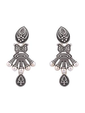 silver plated necklace earring set - 18640805 - Standard Image - 4