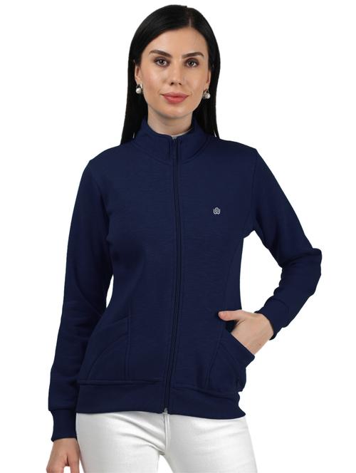high neck zip-up solid sweatshirt - 18642436 - Standard Image - 1