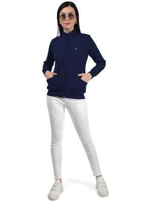 high neck zip-up solid sweatshirt - 18642436 - Standard Image - 4