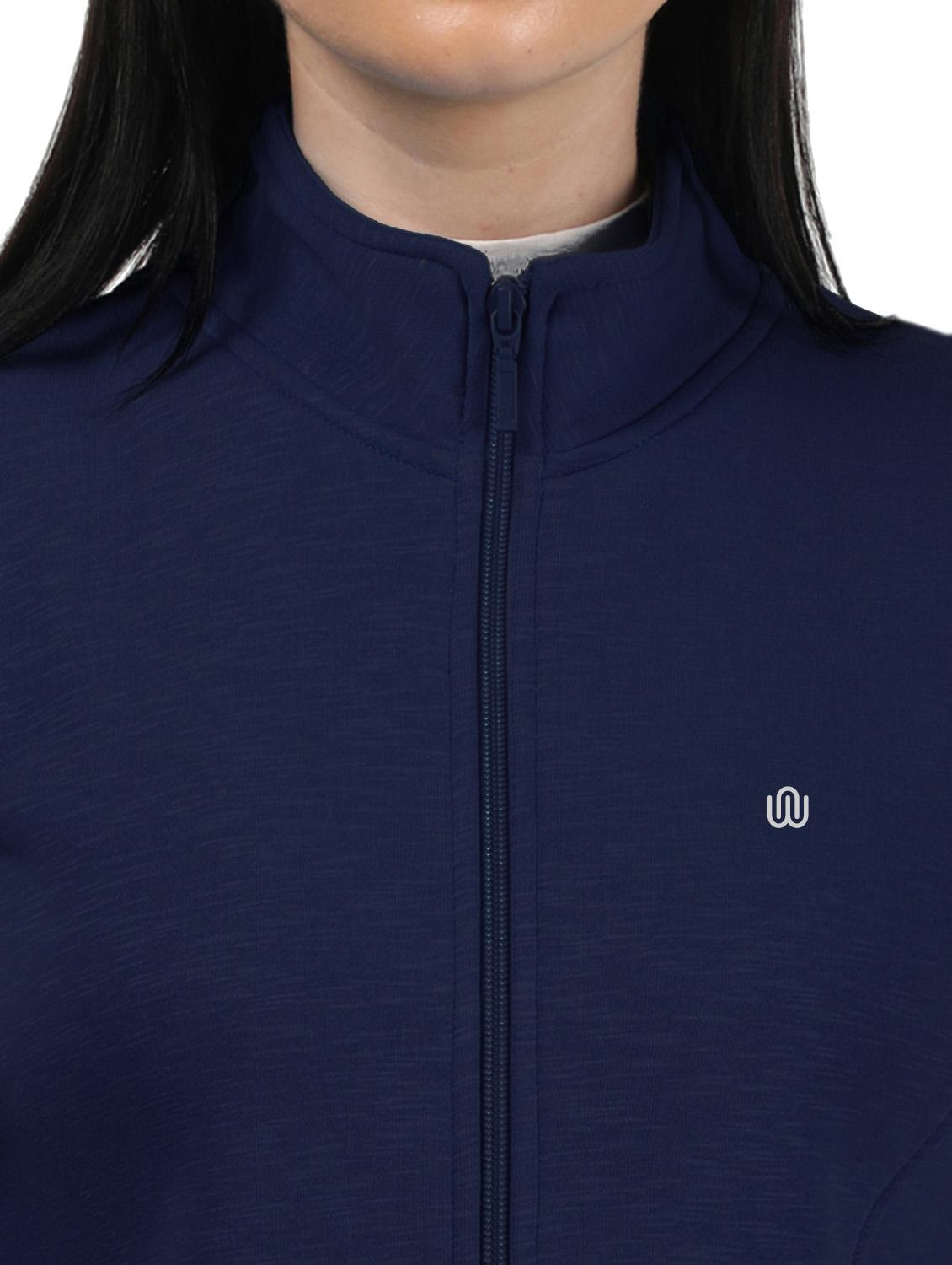 high neck zip-up solid sweatshirt - 18642436 - Zoom Image - 5