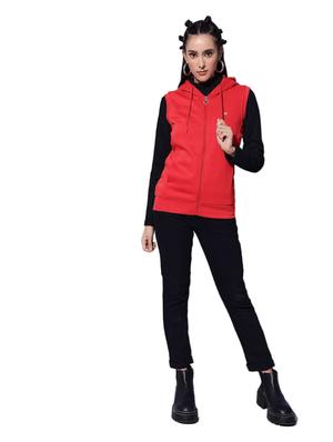 hooded neck zip-up solid sweatshirt - 18642446 - Standard Image - 4