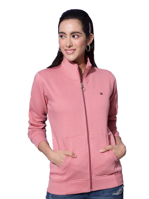 stand collar zip-up solid sweatshirt - 18642455 - Standard Image - 1