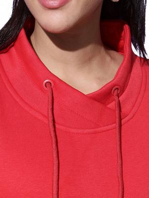 draw string high neck solid sweatshirt - 18642472 - Standard Image - 5