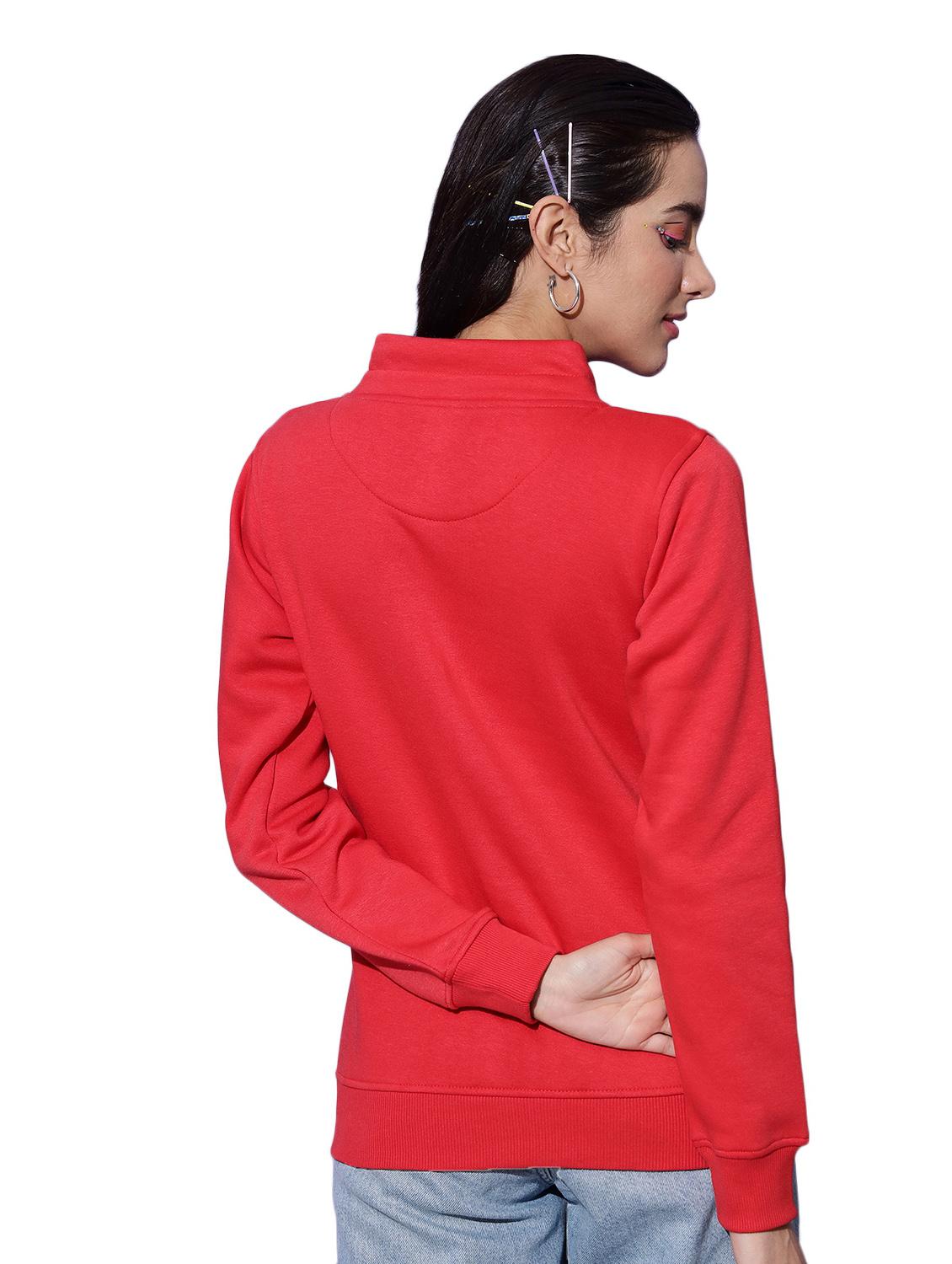 draw string high neck solid sweatshirt - 18642472 - Zoom Image - 3