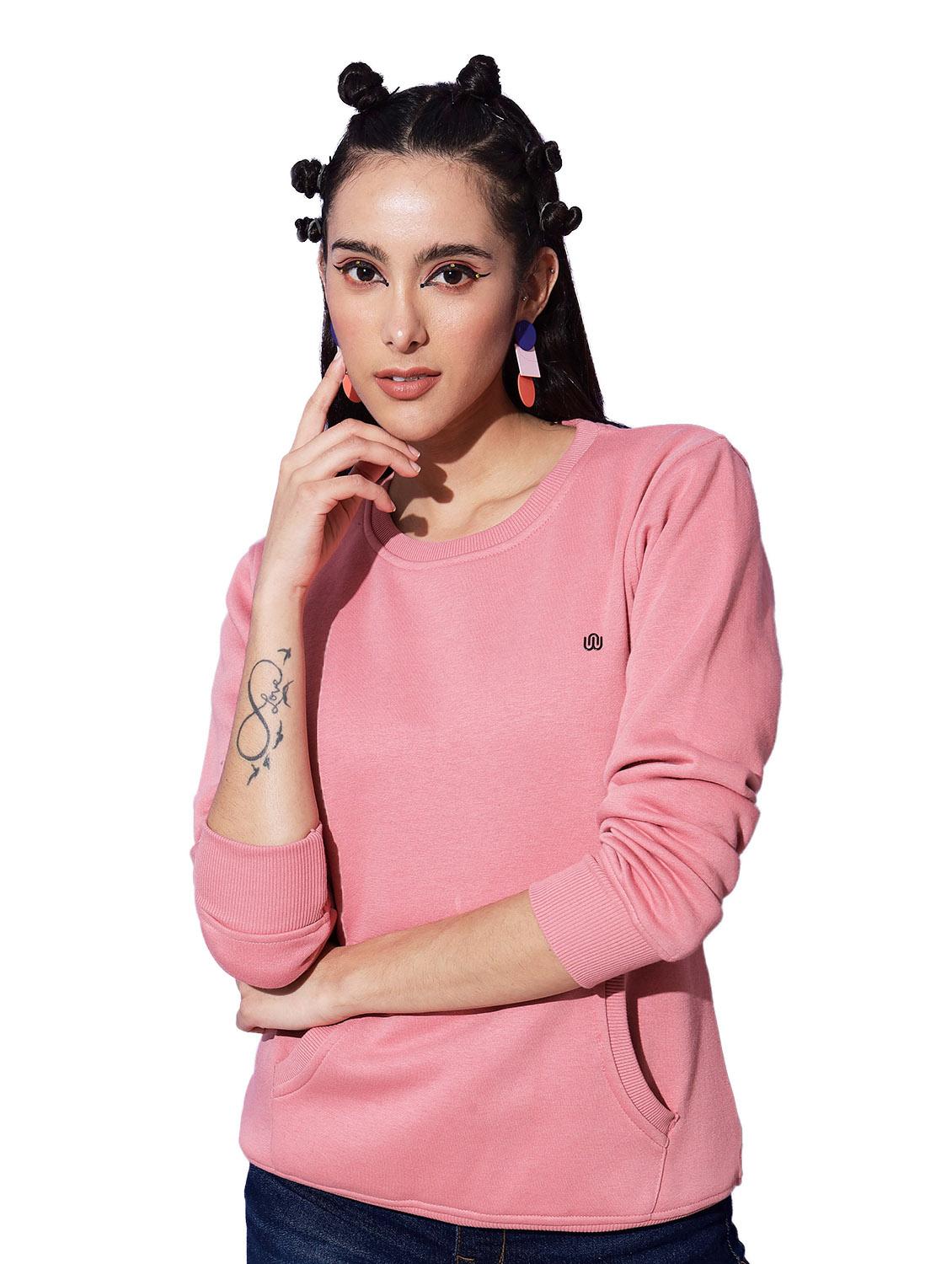 round neck solid sweatshirt - 18642476 - Zoom Image - 1