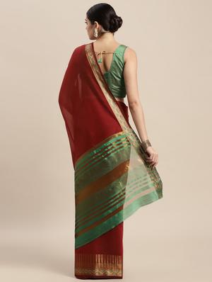self design woven saree with blouse - 18642580 - Standard Image - 4