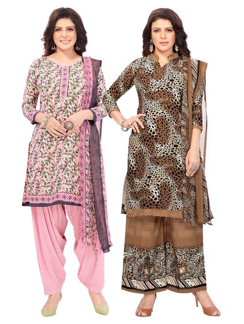 pack of 2 printed unstitched suit combo - 18644605 - Standard Image - 1