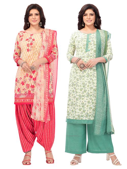 pack of 2 printed unstitched suit combo - 18644751 - Standard Image - 1