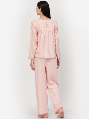solid nightwear top & bottom set - 18645131 - Standard Image - 3