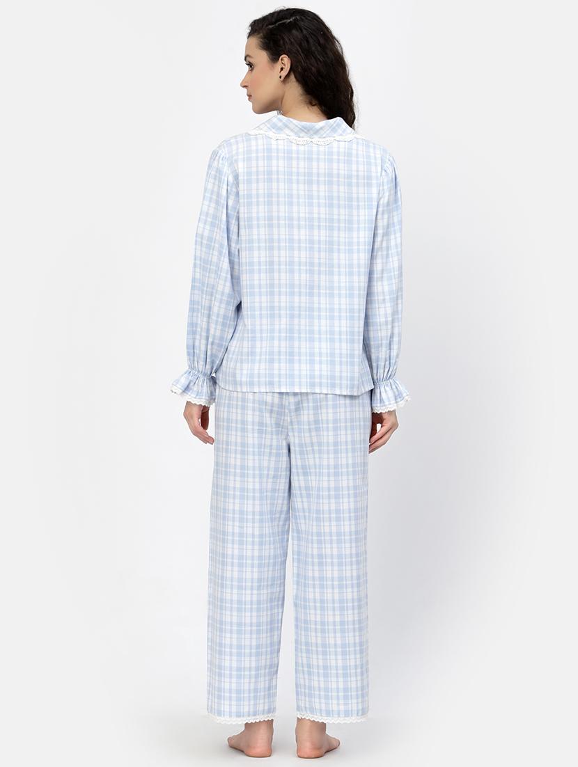 checkered nightwear pajama set - 18645136 - Zoom Image - 3