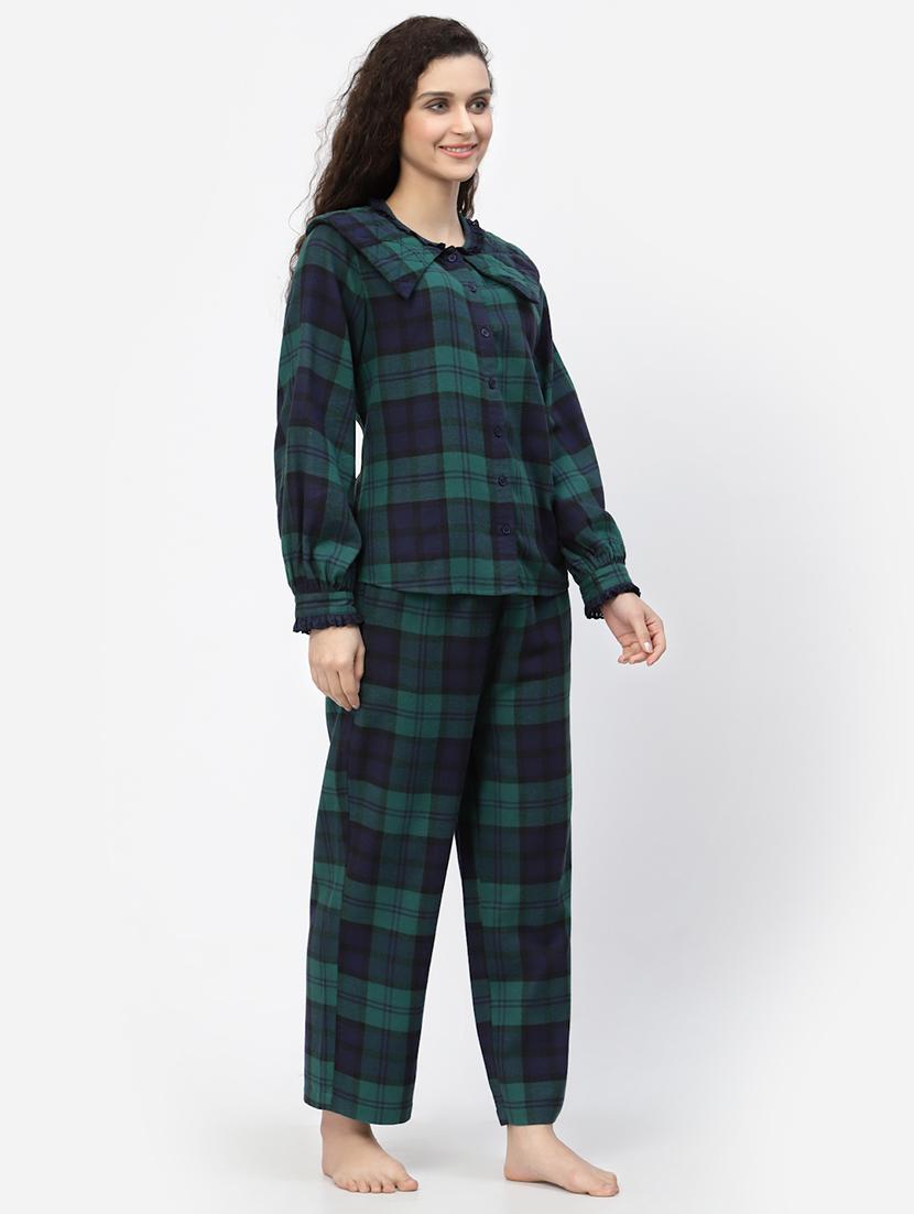 checkered nightwear pajama set - 18645138 - Zoom Image - 2