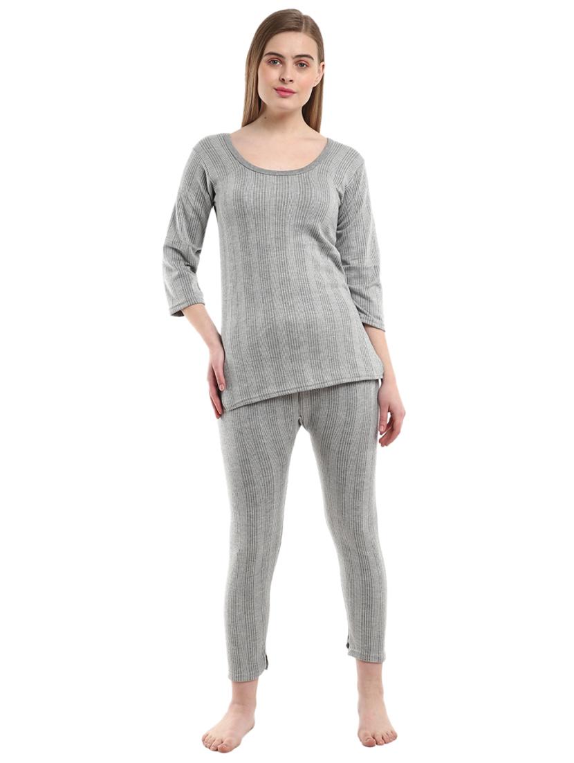 grey solid thermal wear set - 18645164 - Zoom Image - 1