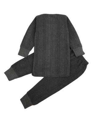 boys round neck solid thermal wear set - 18645665 - Standard Image - 2