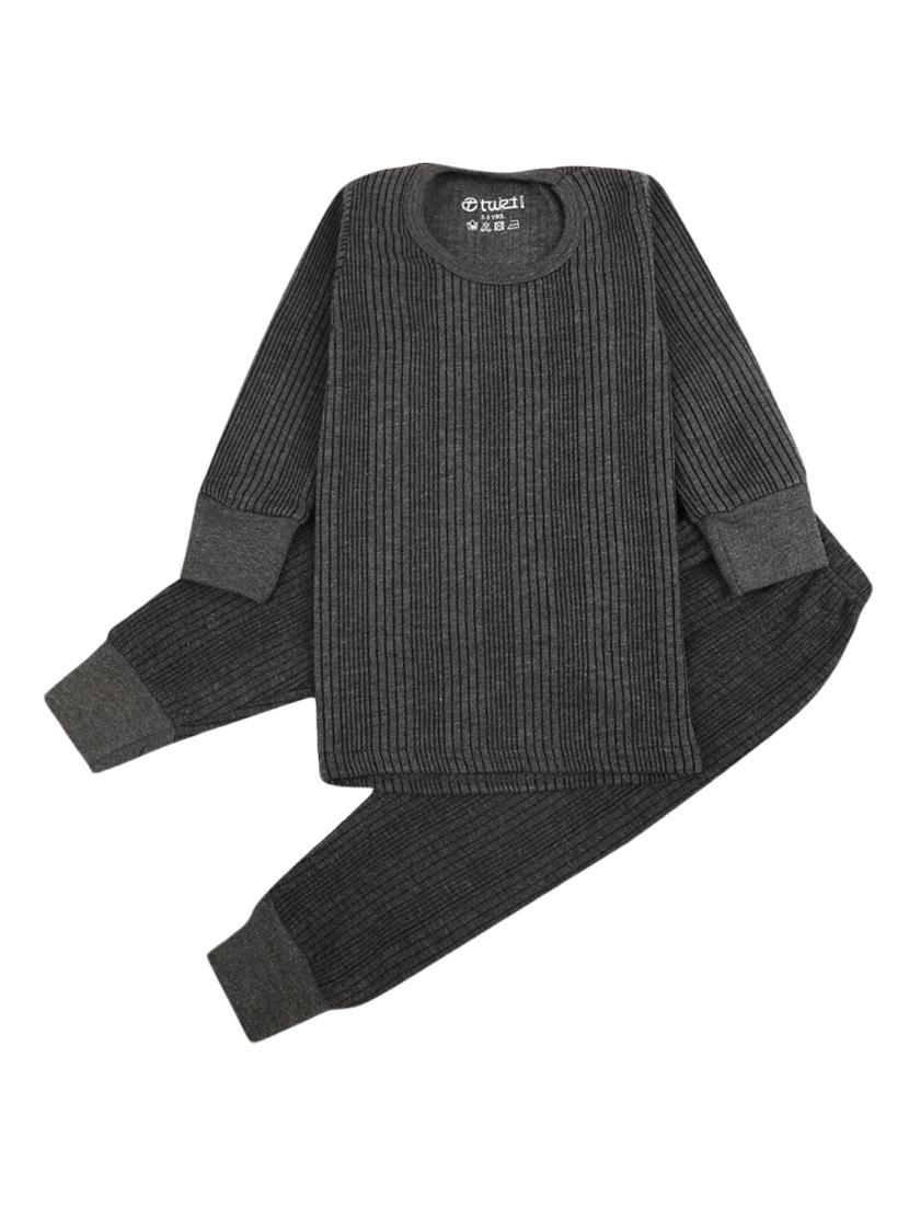 boys round neck solid thermal wear set - 18645665 - Zoom Image - 1