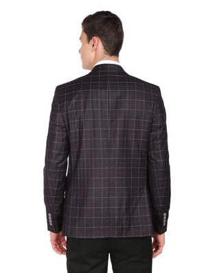 checkered single breasted formal blazer - 18645815 - Standard Image - 3
