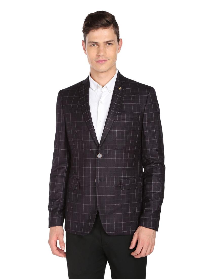 checkered single breasted formal blazer - 18645815 - Zoom Image - 1