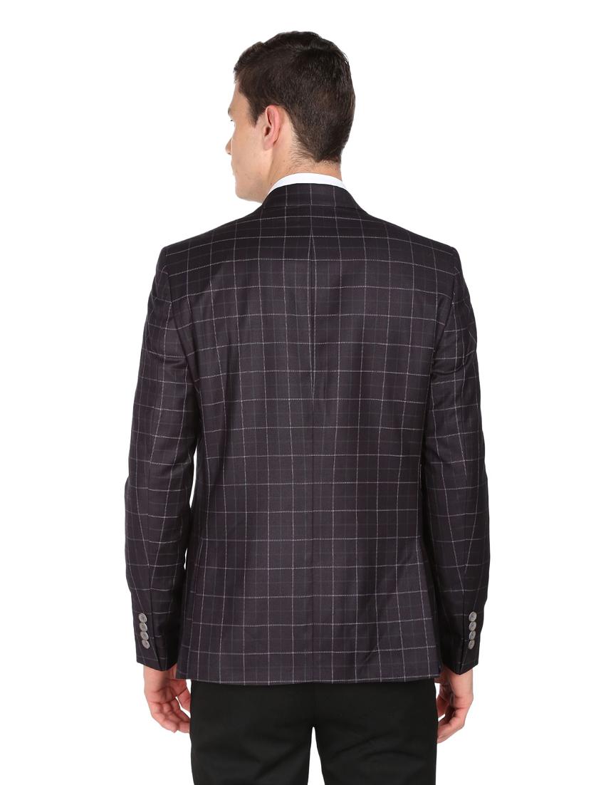 checkered single breasted formal blazer - 18645815 - Zoom Image - 3