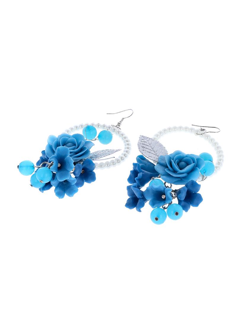 handmade artificial flowers drop earring - 18647835 - Zoom Image - 2