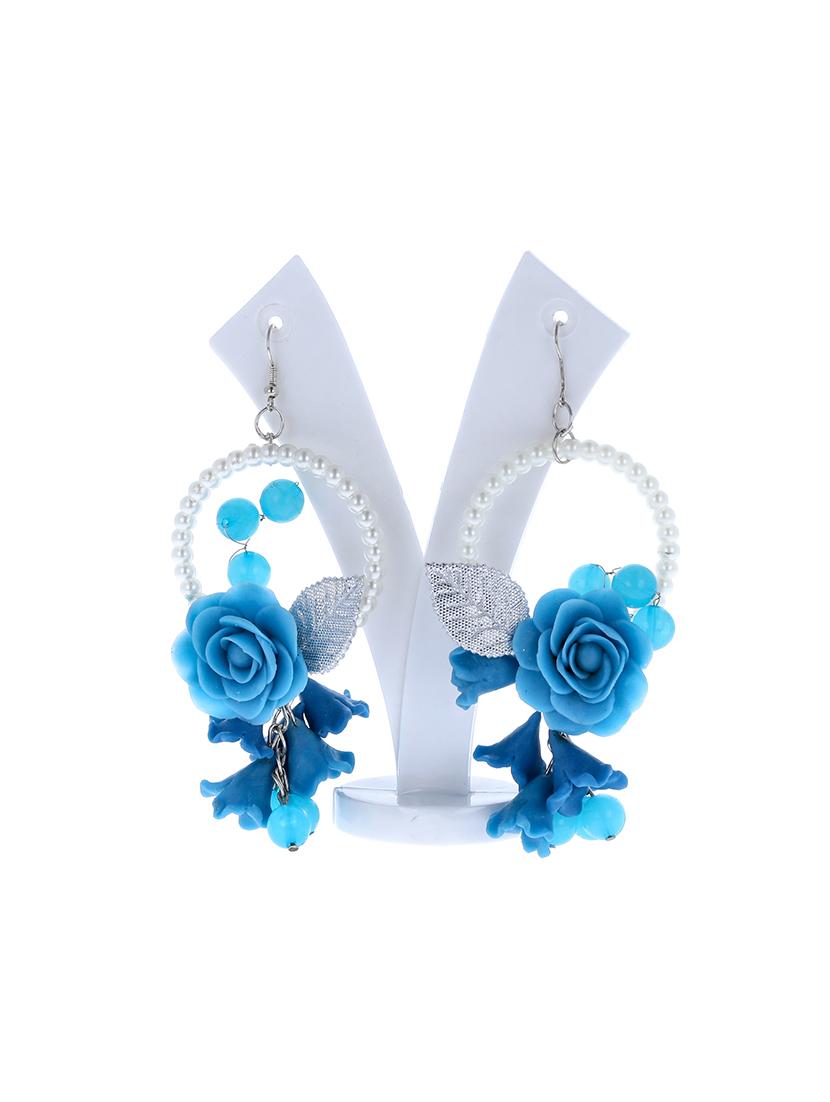 handmade artificial flowers drop earring - 18647835 - Zoom Image - 3