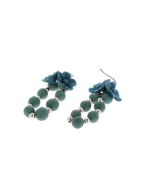 handmade artificial flowers drop earring - 18647836 - Standard Image - 2