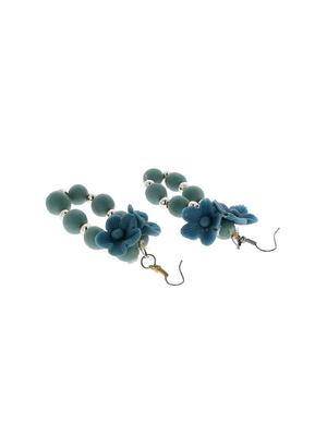 handmade artificial flowers drop earring - 18647836 - Standard Image - 3