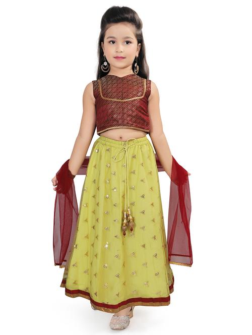 girls sequined lehnga choli set with dupatta - 18648162 - Standard Image - 1