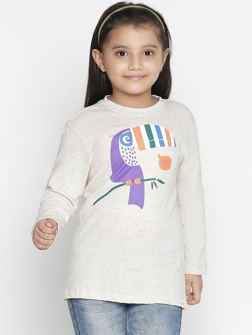 girls round neck graphic regular tee - 18649451 - Standard Image - 1