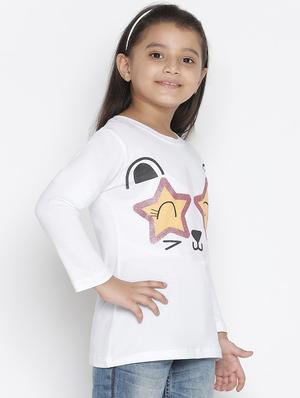 girls round neck graphic regular tee - 18649452 - Standard Image - 2