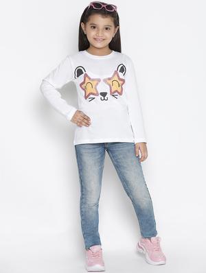 girls round neck graphic regular tee - 18649452 - Standard Image - 4