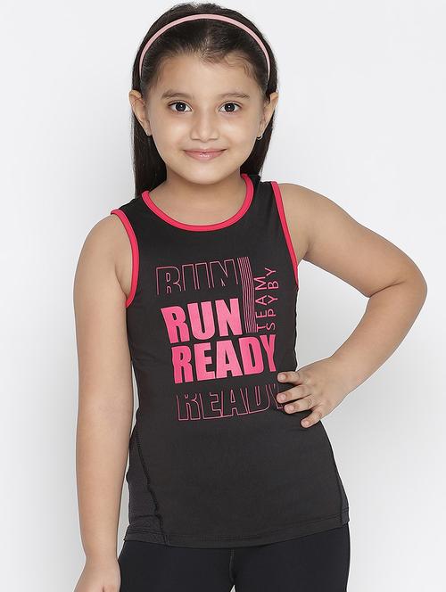 girl printed round neck sleeveless top - 18649474 - Standard Image - 1