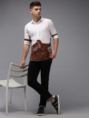 white printed casual shirt - 18650834 - Standard Image - 4