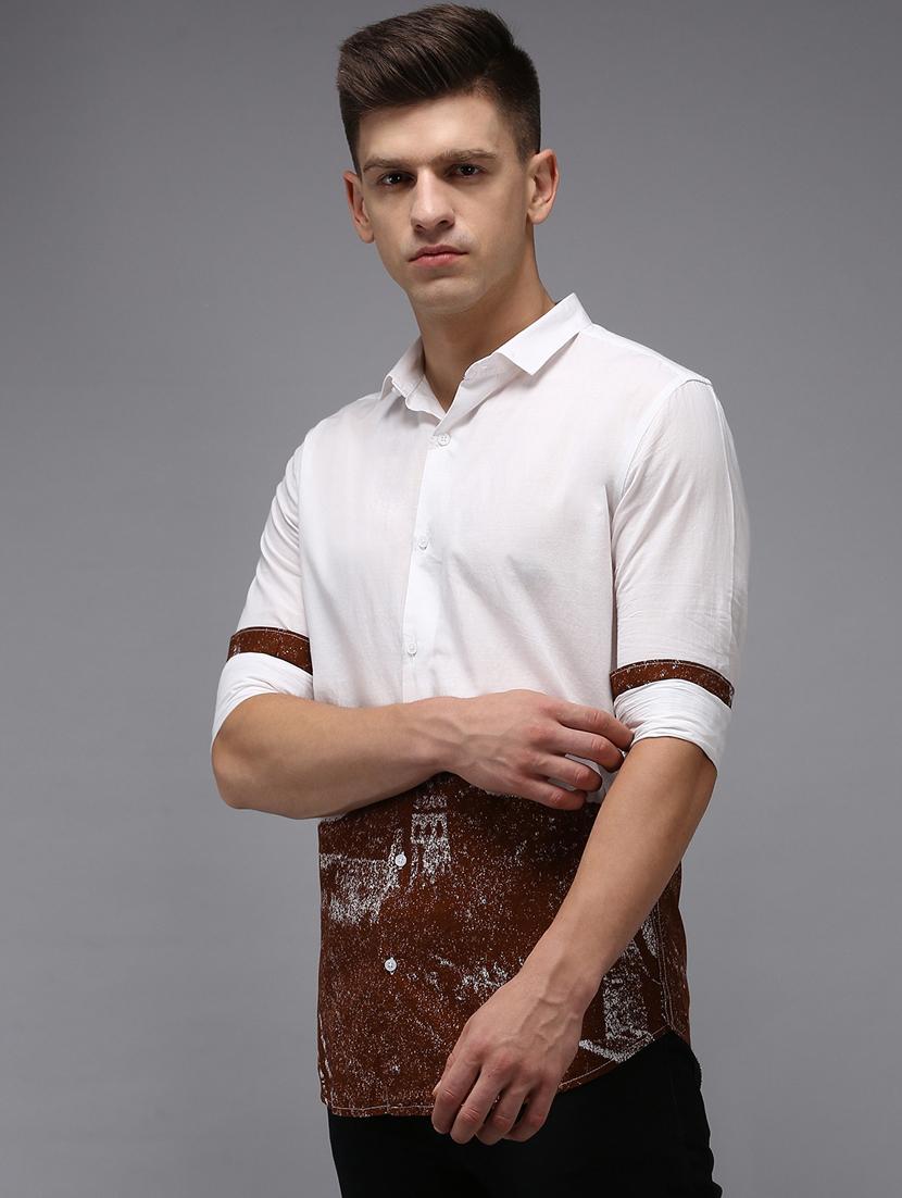 white printed casual shirt - 18650834 - Zoom Image - 2