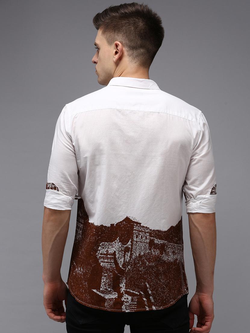 white printed casual shirt - 18650834 - Zoom Image - 3