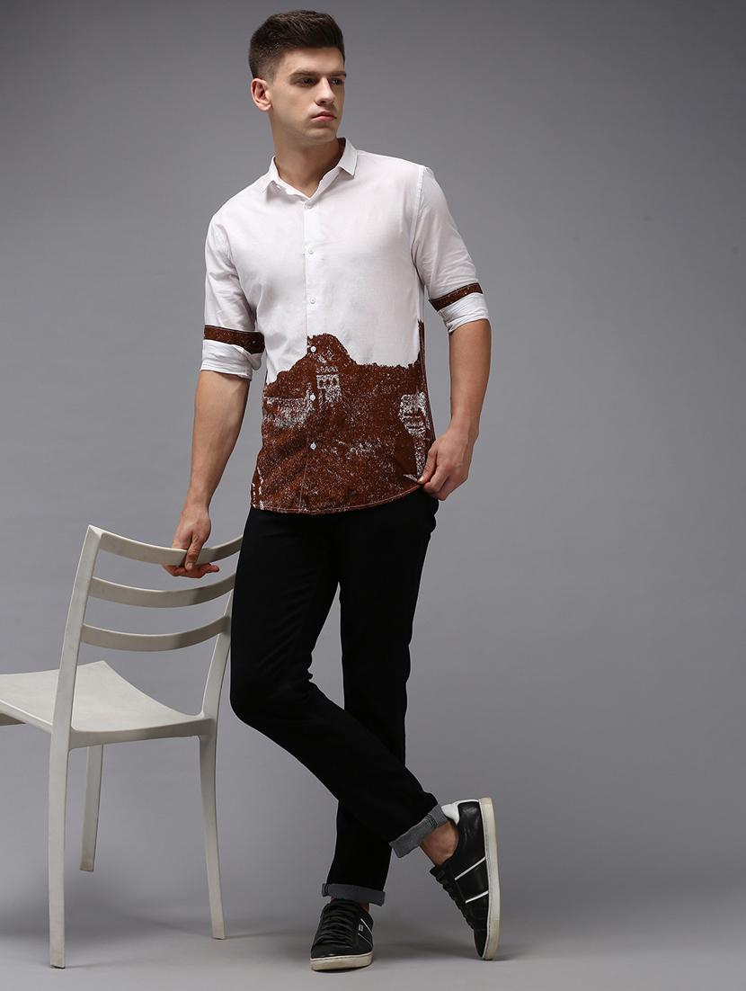 white printed casual shirt - 18650834 - Zoom Image - 4