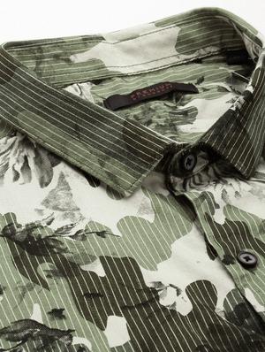 green printed casual shirt - 18650850 - Standard Image - 7