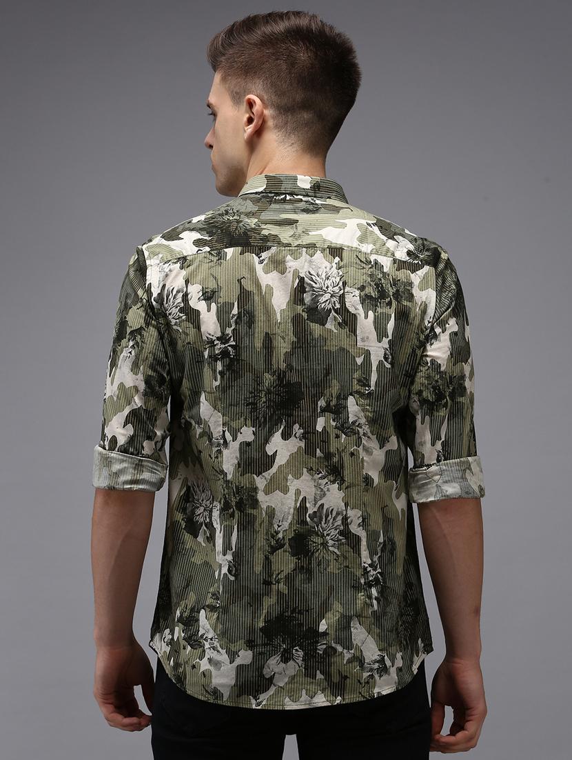 green printed casual shirt - 18650850 - Zoom Image - 3
