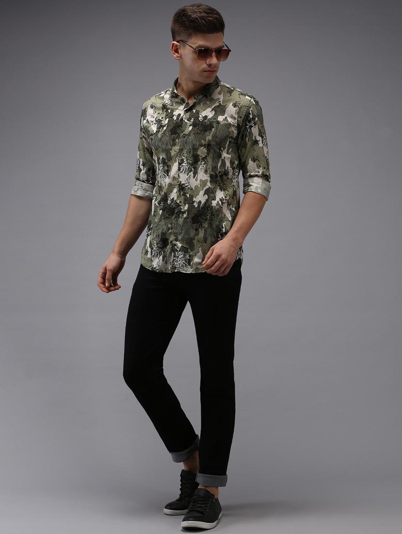 green printed casual shirt - 18650850 - Zoom Image - 5
