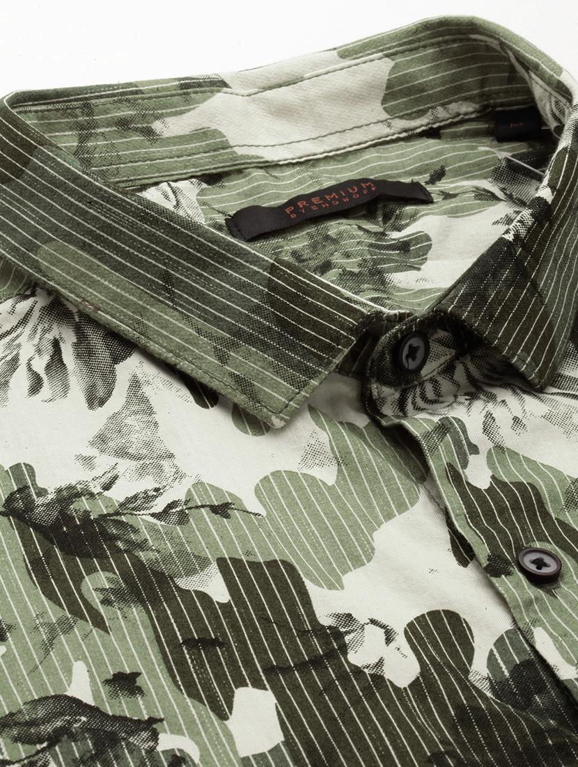 green printed casual shirt - 18650850 - Zoom Image - 7