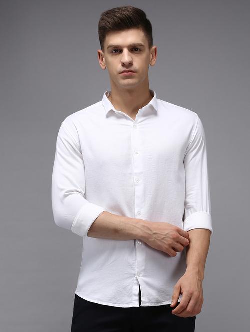 white solid casual shirt - 18650865 - Standard Image - 1