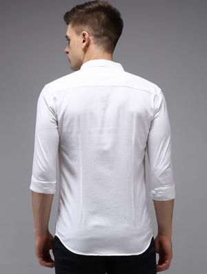 white solid casual shirt - 18650865 - Standard Image - 3