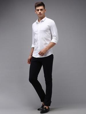 white solid casual shirt - 18650865 - Standard Image - 4
