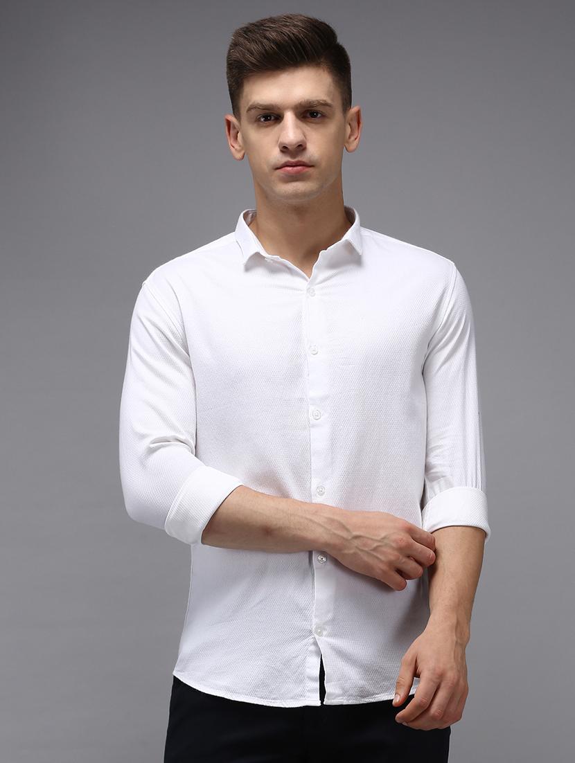 white solid casual shirt - 18650865 - Zoom Image - 1