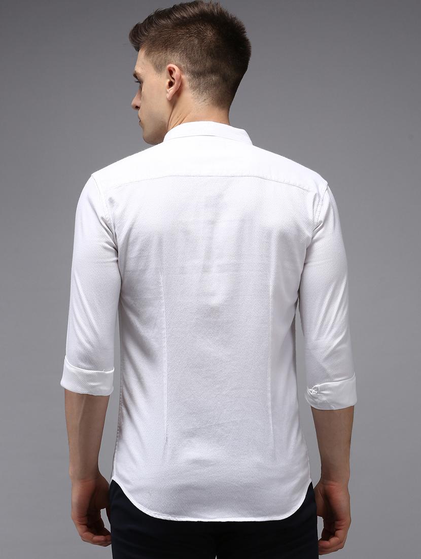 white solid casual shirt - 18650865 - Zoom Image - 3