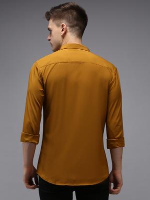 mustard solid casual shirt - 18650880 - Standard Image - 3