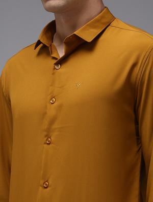 mustard solid casual shirt - 18650880 - Standard Image - 5