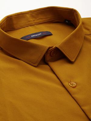 mustard solid casual shirt - 18650880 - Standard Image - 6