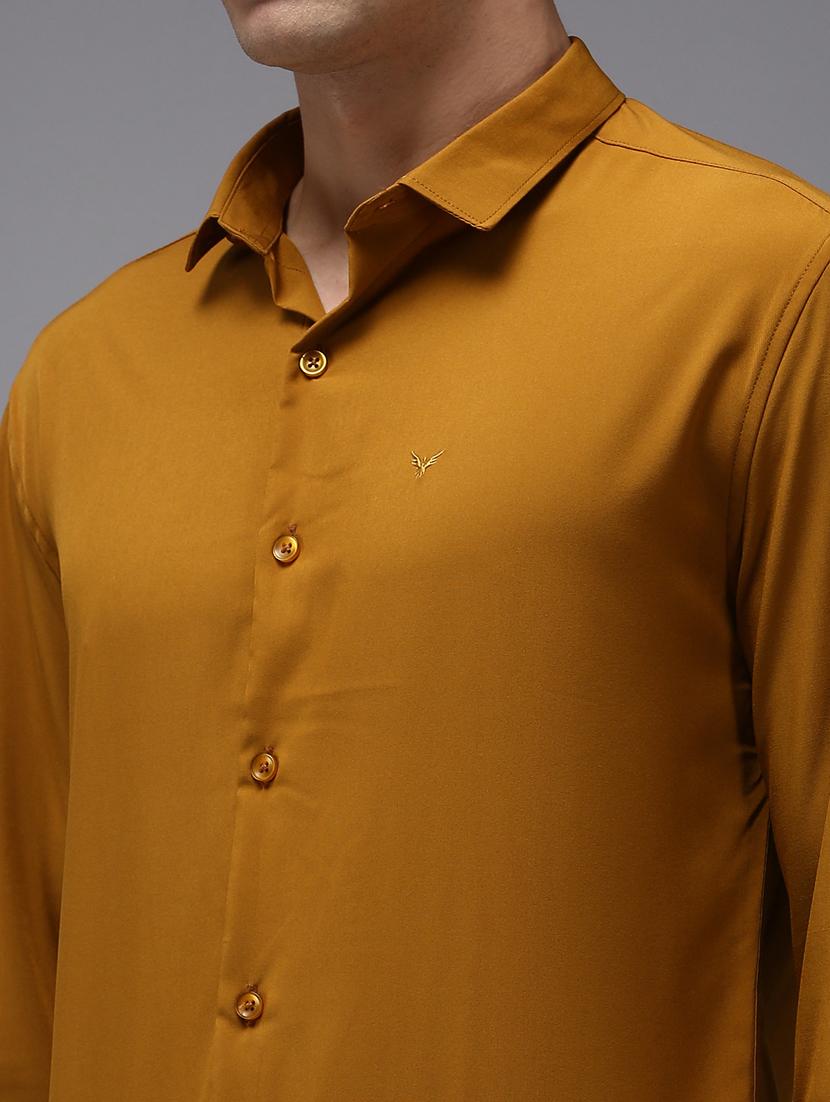 mustard solid casual shirt - 18650880 - Zoom Image - 5