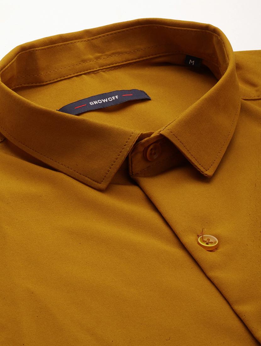 mustard solid casual shirt - 18650880 - Zoom Image - 6